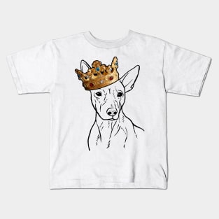 American Hairless Terrier Dog King Queen Wearing Crown Kids T-Shirt